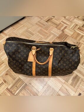 Louis Vuitton Brown Monogram Keepall 55 Duffle Bag
